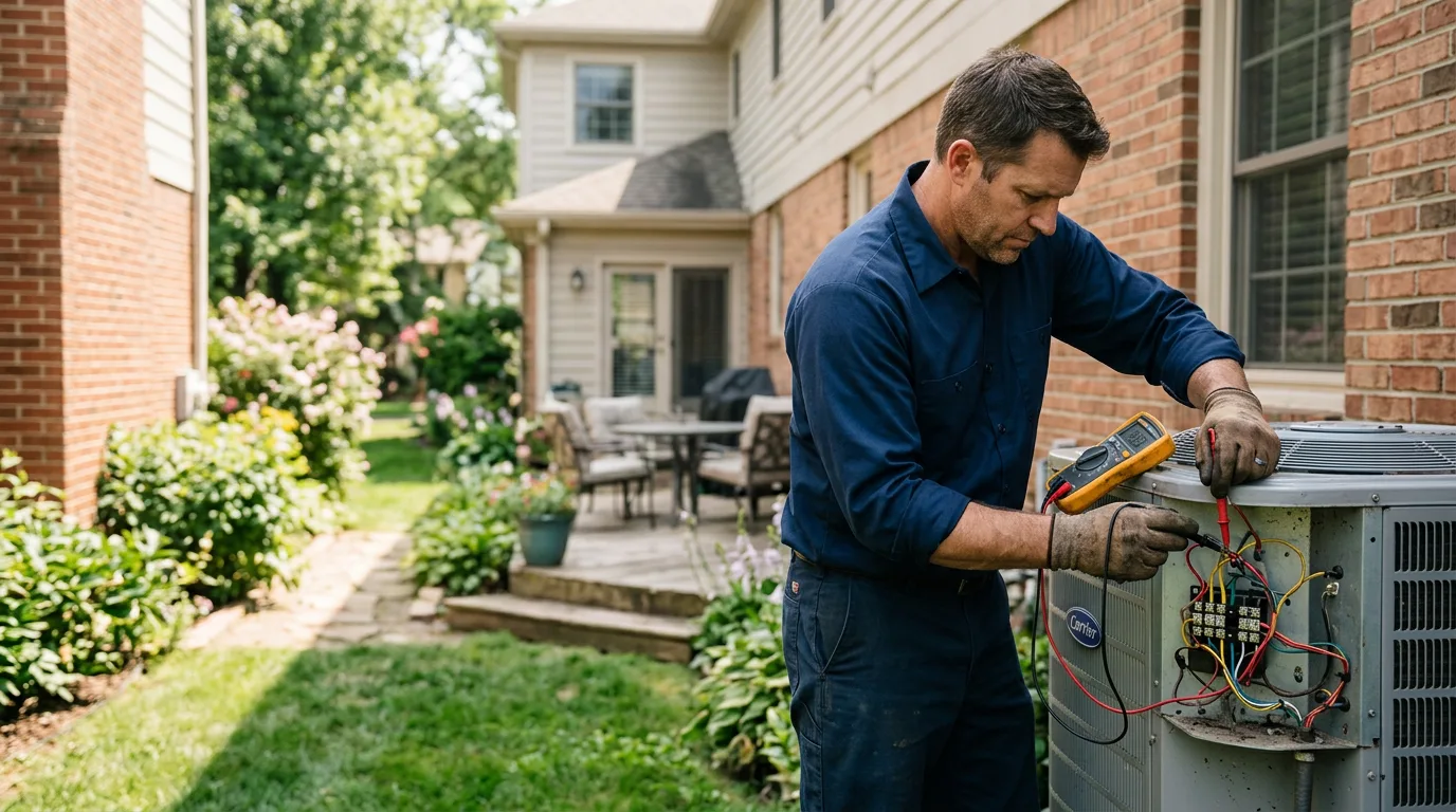 HVAC technician working near Le Roy, IL